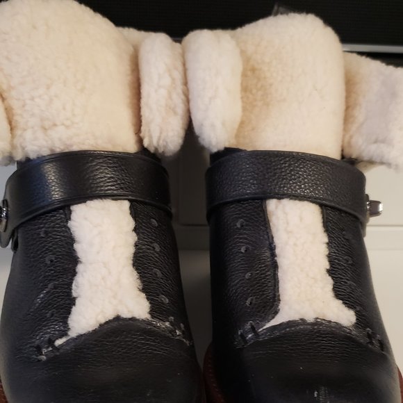 Coach Urban Hiker Shearling POP Black/Natural Ankle Boots: Women's Size 10M - Picture 2 of 13